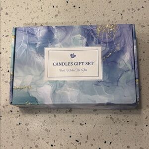 Candles Gift Set - Blue and Gold
